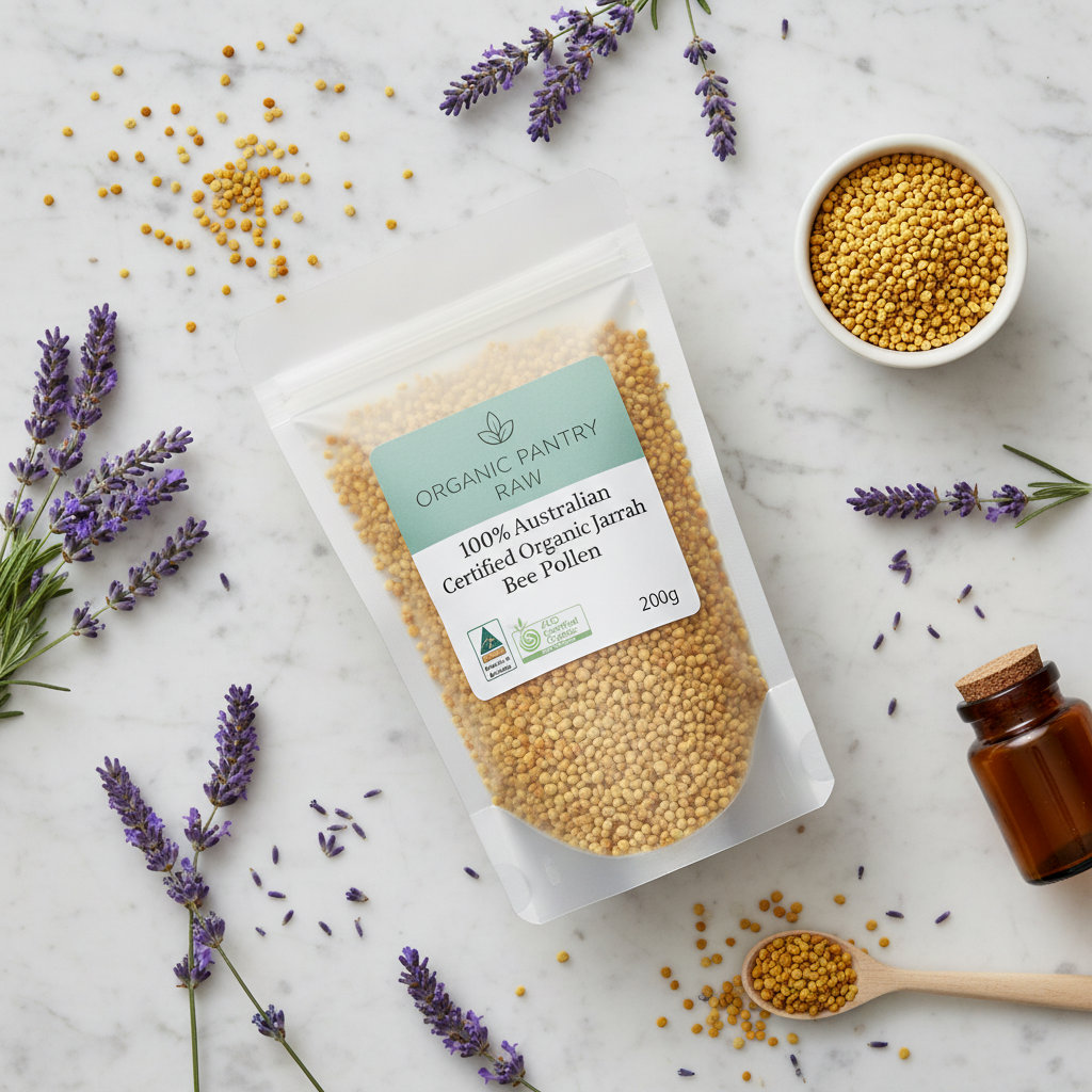Raw Organic Bee Pollen Granules from Western Australia. by Organic Pantry Raw