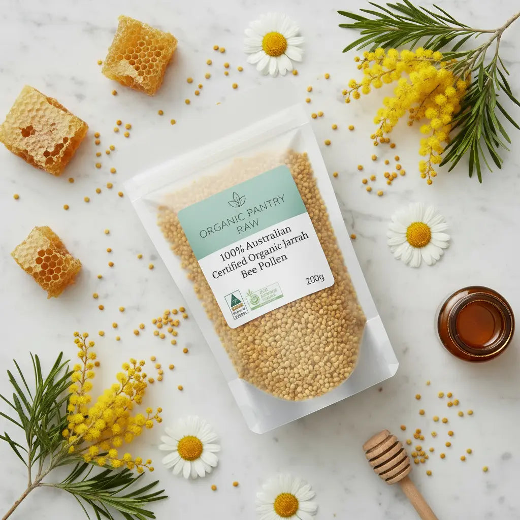 Organic bee pollen Australia organic bee pollen raw granules 200g pack by organic pantry raw