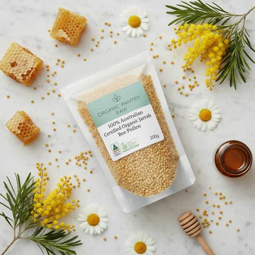 Organic bee pollen Australia organic bee pollen raw granules 200g pack by organic pantry raw